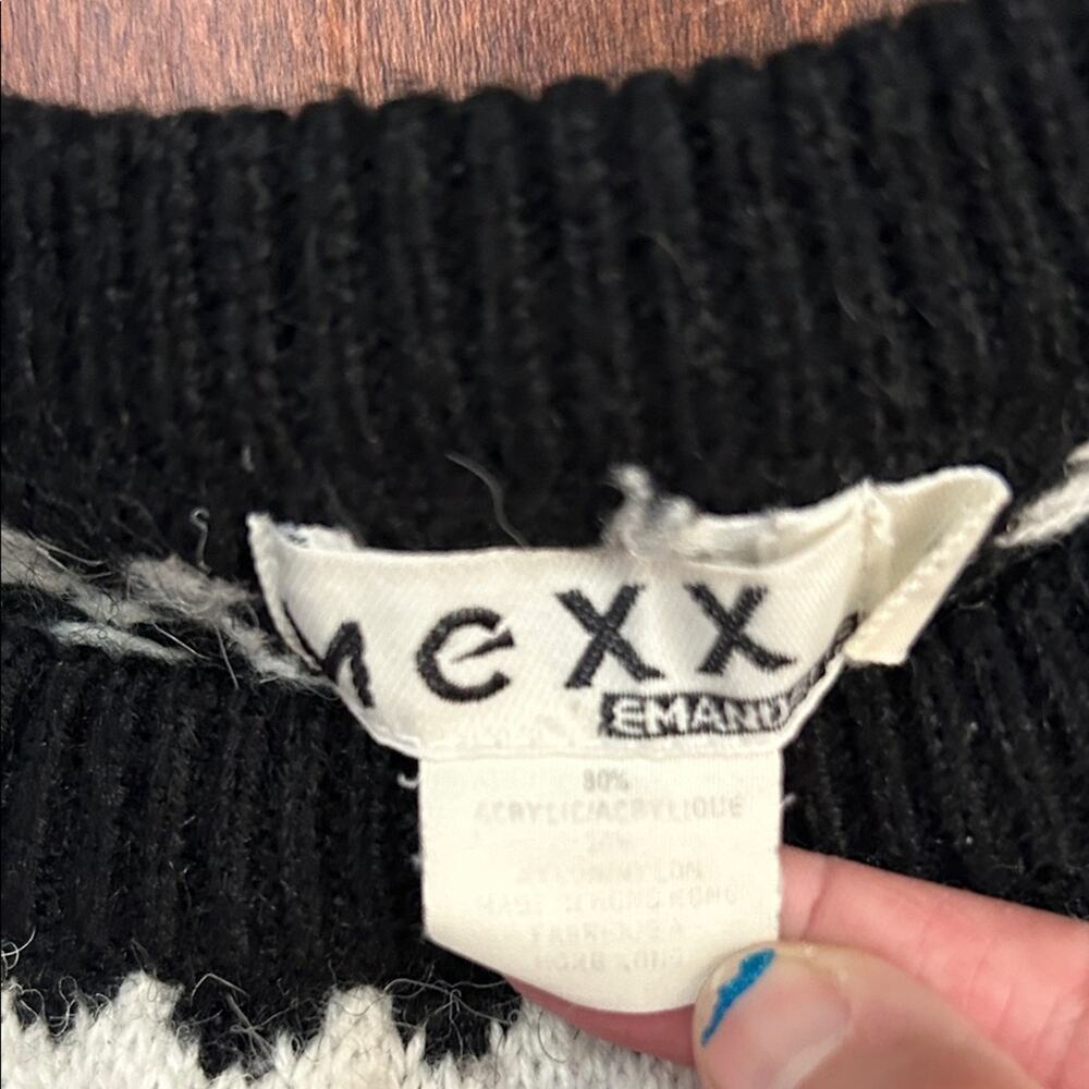 Vintage Mexx Fleur-De-Lis Patterned Crewneck Oversized Tunic Sweater, Size Small - Picture 15 of 15
